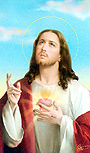 Sacred Heart of Jesus Holy Card, imported from Italy