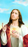 Sacred Heart of Jesus Holy Card, imported from Italy