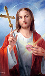 Jesus with a Cross Prayer Card, imported from Italy